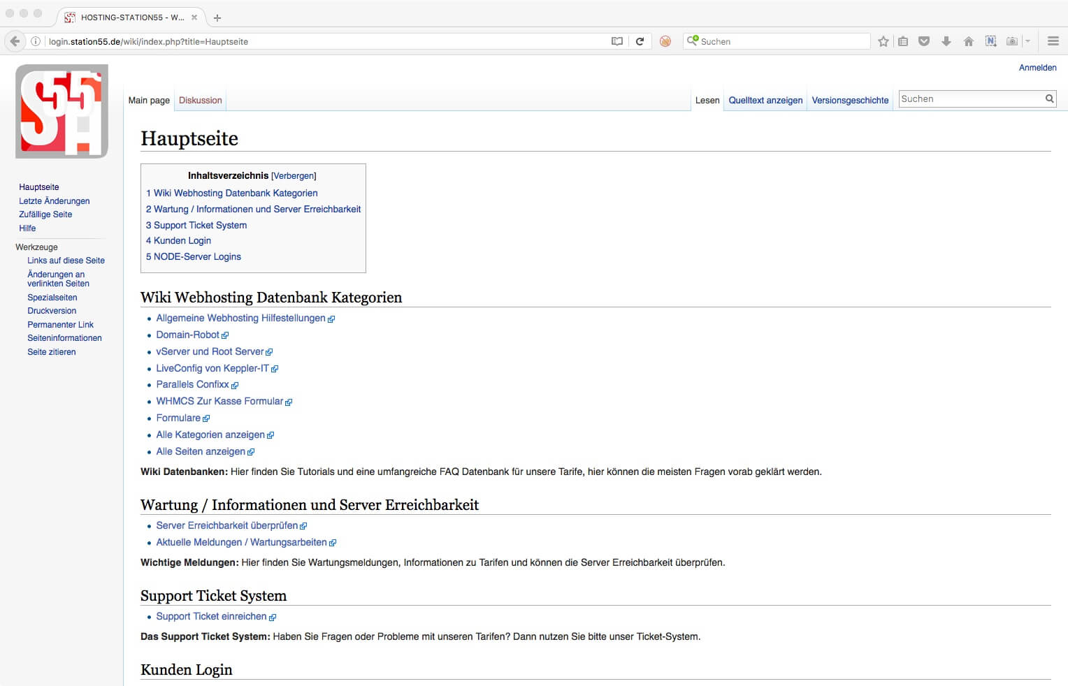 Wikipedia Webhoster FAQ Datenbank