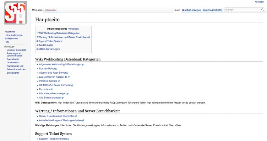 Wikipedia Webhoster FAQ Datenbank